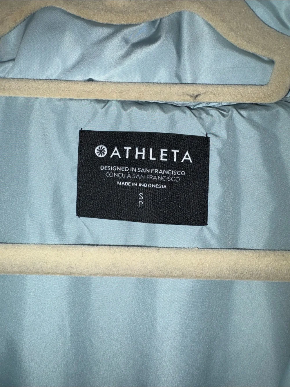 Athleta Light Blue Bomber Jacket with Ruched Sleeves - Picture 2 of 4